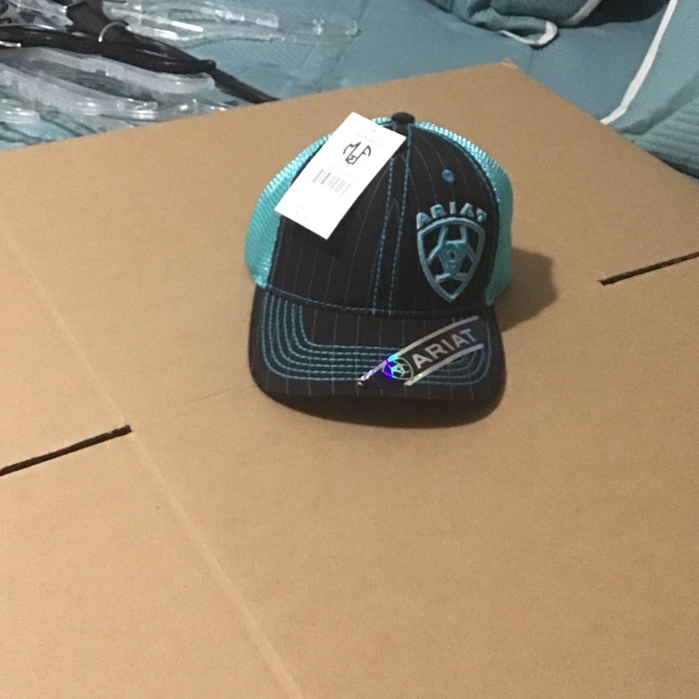 Ariat Black & Teal Mesh Trucker Hat